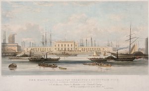 "The Blackwall Railway Terminus and Brunswick Pier", Blackwall, Poplar, Lontoo, c1840