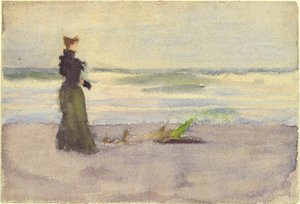 Nainen rannalla