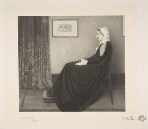 Sovitus harmaalla ja mustalla: Taiteilijaäidin muotokuva, 1892.