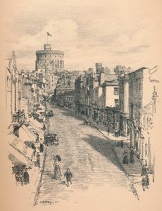 Windsorin linnan suuri torni Peascod Streetiltä, 1902