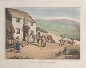 A View of Camelford, Cornwall, Sketches from Nature, 1822., 1822. Tekijät: Thomas Rowlandson, Joseph Constantine Stadler.