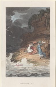 Cornelian Bay, teoksesta Poetical Sketches of Scarborough, 1813., 1813. Tekijät: Thomas Rowlandson, Joseph Constantine Stadler, J. Bluck.
