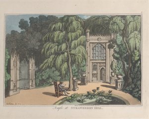 Temple at Strawberry Hill, Sketches from Nature, 1822, 1822. Tekijät: Thomas Rowlandson, Joseph Constantine Stadler.