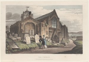 The Church, teoksesta Poetical Sketches of Scarborough, 1813., 1813. Tekijät: Thomas Rowlandson, Joseph Constantine Stadler, J. Bluck.