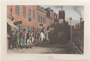 The Post Office, teoksesta Poetical Sketches of Scarborough, 1813., 1813. Tekijät: Thomas Rowlandson, Joseph Constantine Stadler, J. Bluck.