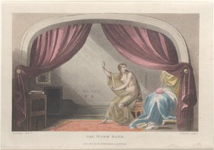 The Warm Bath, teoksista Poetical Sketches of Scarborough, 1813., 1813. Tekijät: Thomas Rowlandson, Joseph Constantine Stadler, J. Bluck.