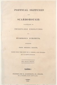Otsikko, teoksesta Poetical Sketches of Scarborough, 1813., 1813. Tekijät: Thomas Rowlandson, Joseph Constantine Stadler, J. Bluck.