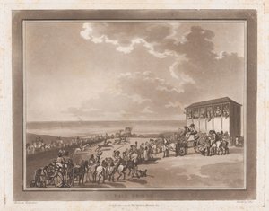 Race Ground An Excursion to Brighthelmstone, 1. kesäkuuta 1790, 1. kesäkuuta 1790. Tekijät: Thomas Rowlandson, Samuel Alken.
