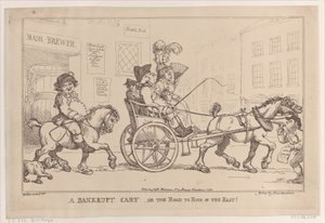 Konkurssiin mennyt kärry eli tie raunioille idässä!, 5.11.1799., 5.11.1799. tekijältä Thomas Rowlandson