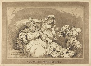 Bowd hänen viimeisillä jaloillaan tekijältä Thomas Rowlandson
