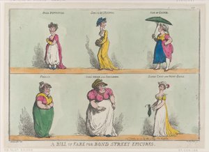 Bond Street Epicuresin hintalappu!!, 25. lokakuuta 1808, 25. lokakuuta 1808. tekijältä Thomas Rowlandson