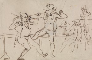 Havaittu kortteja salaa jakava ”Black Leg” (tutkimus) tekijältä Thomas Rowlandson