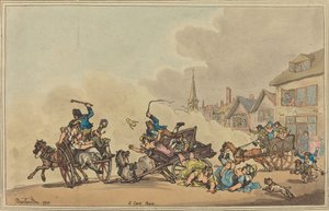 Kärrykilpailu, 1788. tekijältä Thomas Rowlandson