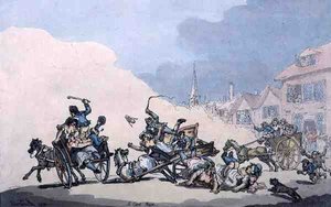 Kärrykilpailu, pubi. kirjoittanut William Holland tekijältä Thomas Rowlandson
