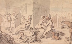 Ratsuväen kasarmi tekijältä Thomas Rowlandson