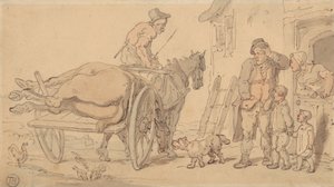 Kuollut hevonen knackerin kärryllä tekijältä Thomas Rowlandson