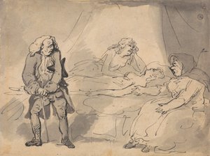 Kuolemanvuoteen kohtaus tekijältä Thomas Rowlandson
