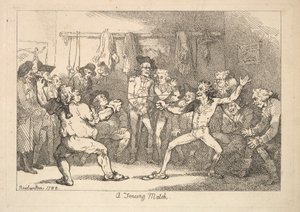 Miekkailu, 1788. tekijältä Thomas Rowlandson