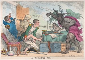 Ystävällinen vierailu, 16. huhtikuuta 1814, 16. huhtikuuta 1814. tekijältä Thomas Rowlandson