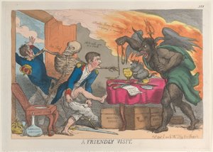Ystävällinen vierailu, 16. huhtikuuta 1814, 16. huhtikuuta 1814. tekijältä Thomas Rowlandson