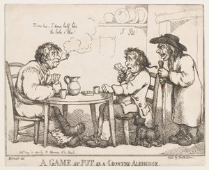 Peli Put in a Country Alehousessa, 10. elokuuta 1810, 10. elokuuta 1810. tekijältä Thomas Rowlandson