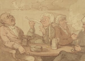 A Gentlemans Club (muste ja wc paperille) tekijältä Thomas Rowlandson