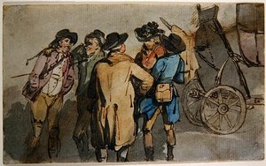 Figuuriryhmä (akvarelli paperille) tekijältä Thomas Rowlandson