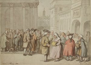 Ryhmä luonnosteltu Roomassa, 1770-1820 tekijältä Thomas Rowlandson