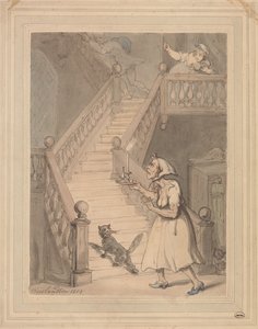 Naimaton täti, joka haistaa tulen tekijältä Thomas Rowlandson