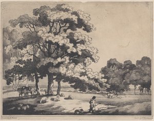 Puistomaisema, 1783-89, 1783-89. tekijältä Thomas Rowlandson
