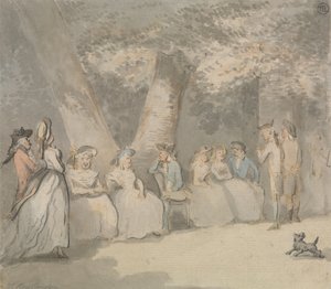 Kohtaus puistossa tekijältä Thomas Rowlandson