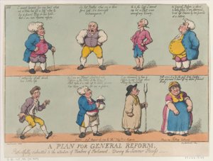 Yleisen uudistuksen suunnitelma, lähetetty kunnioittavasti jäsenten tietoon, 29. elokuuta 1809. tekijältä Thomas Rowlandson