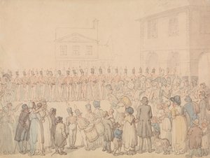 Katsaus Northamptonin miliisiin Brackleyssä tekijältä Thomas Rowlandson