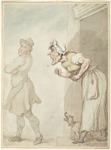 Savustava savupiippu ja moittiva vaimo: ihmisen vitsaukset tekijältä Thomas Rowlandson