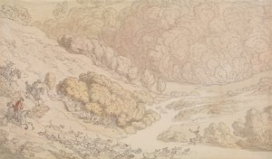 Hirvenmetsästys Länsi-Englannissa tekijältä Thomas Rowlandson