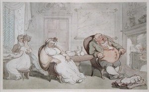 Varastettu suudelma (akvarelli paperille) tekijältä Thomas Rowlandson