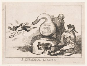 A Theatrical Chymist, toukokuu 1786, toukokuu 1786. tekijältä Thomas Rowlandson