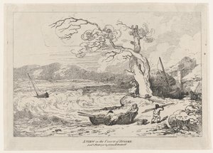 Näkymä Sussexin rannikolle, 1. lokakuuta 1785, 1. lokakuuta 1785. tekijältä Thomas Rowlandson