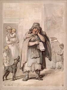 Katumyyjä kadun kulmassa Lontoossa tekijältä Thomas Rowlandson