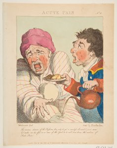 Acute Pain Le Brun Travested eli Karikatyyrit intohimoista, 21. tammikuuta 1800. tekijältä Thomas Rowlandson