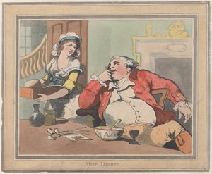 Illallisen jälkeen 22. lokakuuta 1789, 22. lokakuuta 1789. tekijältä Thomas Rowlandson