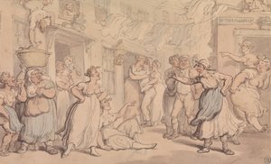 Vihainen kohtaus kadulla tekijältä Thomas Rowlandson