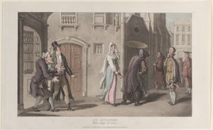 Avignonissa, First Sight of Clara, Journal of Sentimental Travels in the ..., 1. joulukuuta 1817. tekijältä Thomas Rowlandson