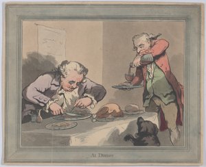 Päivällisellä, 1790, 1790. tekijältä Thomas Rowlandson