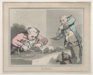 Päivällisellä, 1790, 1790. tekijältä Thomas Rowlandson