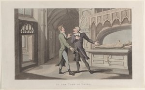 Lauran haudalla, Journal of Sentimental Travels in the Southern Provinces of..., 1817-21. tekijältä Thomas Rowlandson