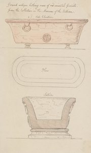 Punaisesta graniitista valmistettu kylpyastia, Vatikaani tekijältä Thomas Rowlandson