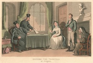 Avignonin tuomioistuimen edessä 1818, 1821 tekijältä Thomas Rowlandson