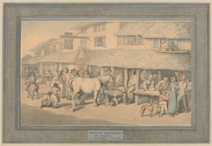 Bodmin, Cornwall: ehdonalaisessa olevat ranskalaiset vangit tekijältä Thomas Rowlandson