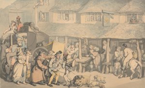 Bodmin Cornwall: Lavavalmentajan saapuminen tekijältä Thomas Rowlandson